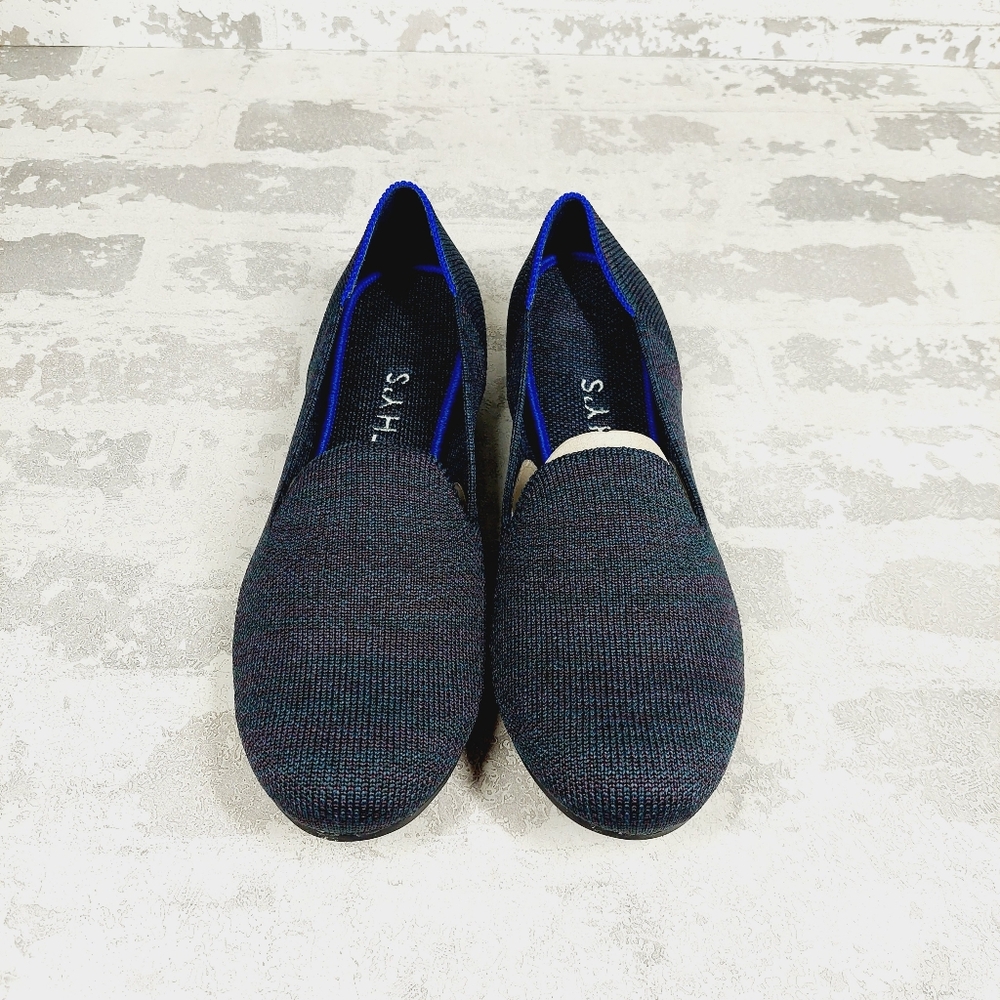 New Rothy's The Flat Black Knit Round Toe Slip On Loafers V650 - Picture 4 of 8